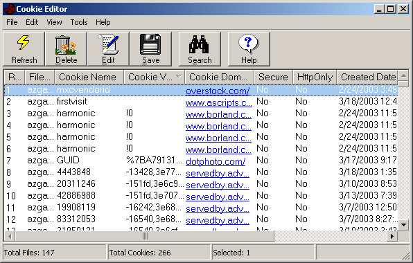 Cookie Editor Screenshot